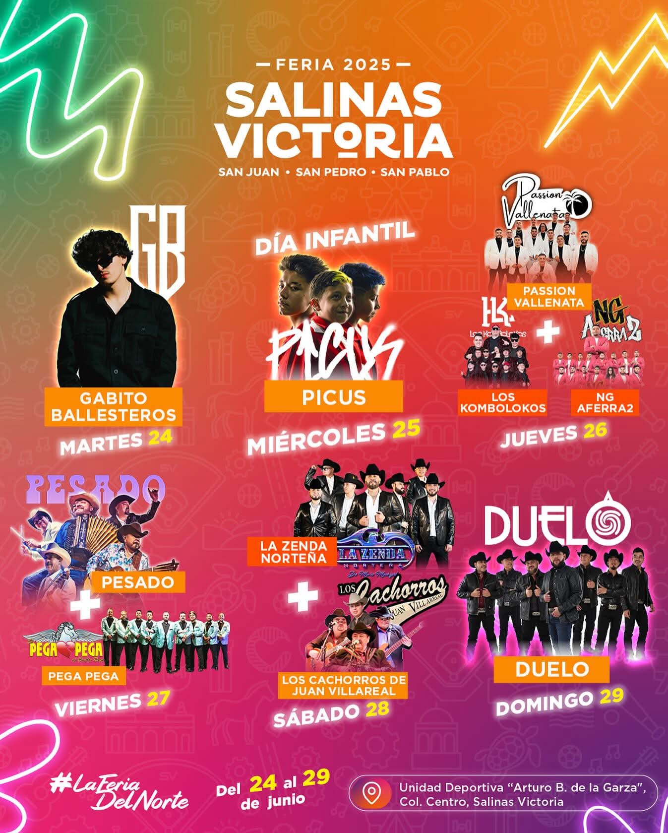 Cartelera Artística - Feria Salinas Victoria 2025