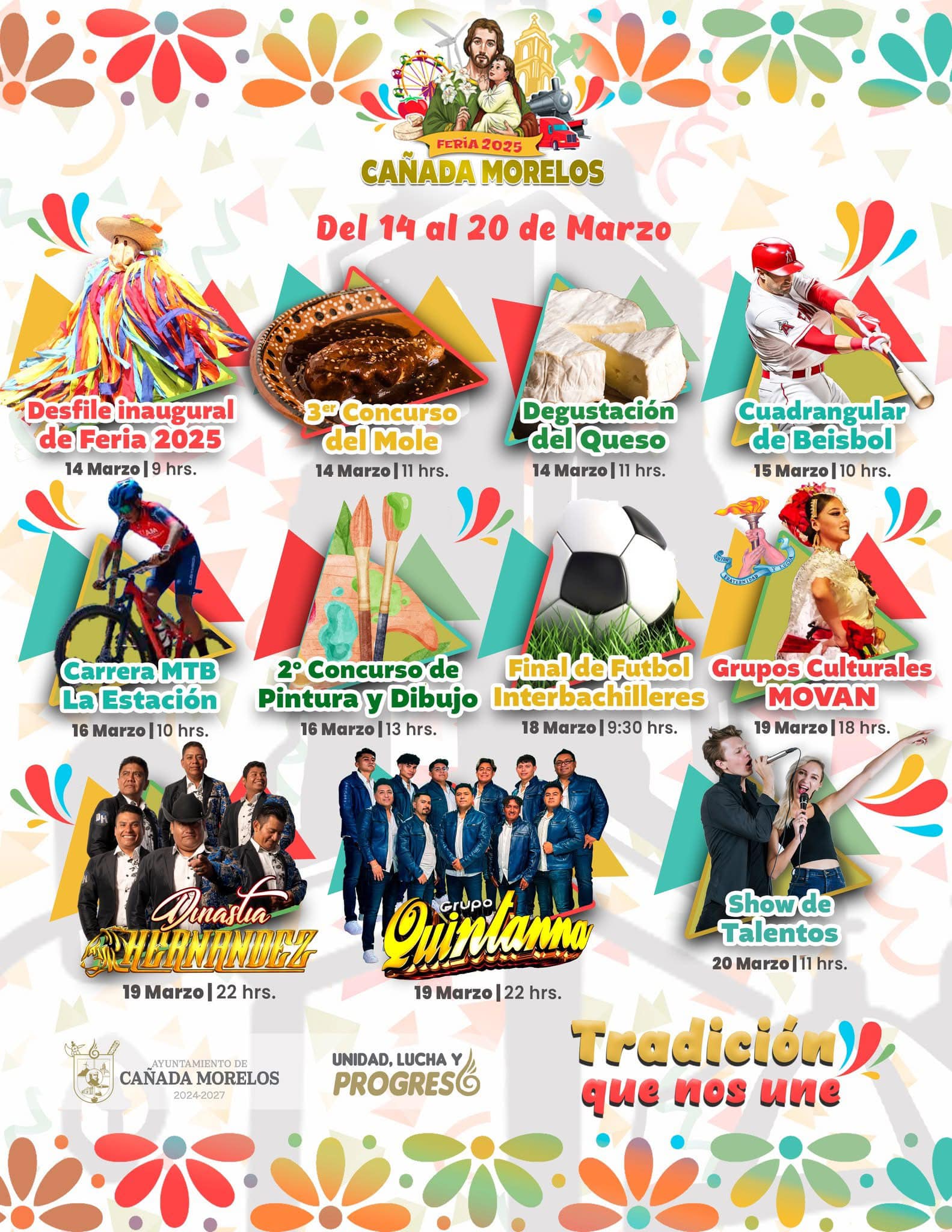 Cartelera Feria Cañada Morelos 2025