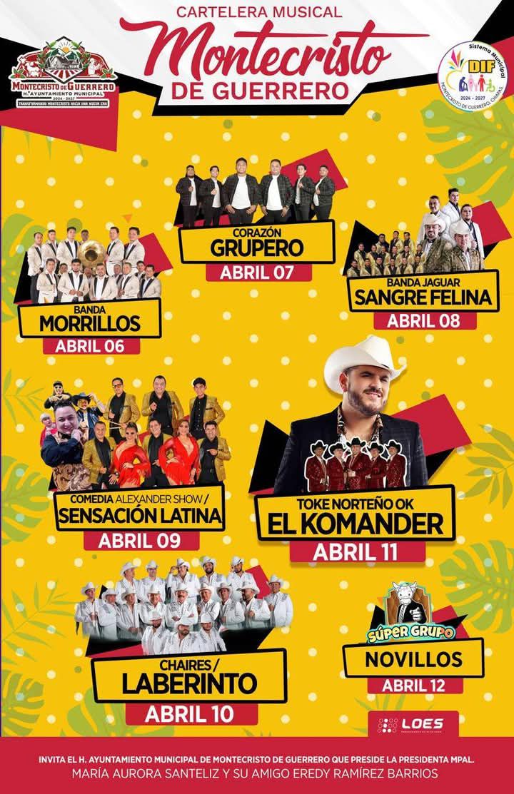 Cartelera Artística Feria Montecristo 2025