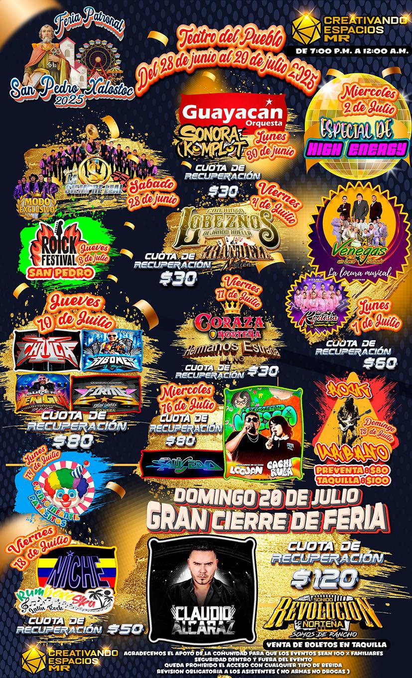Cartelera - Feria San Pedro Xalostoc 2025