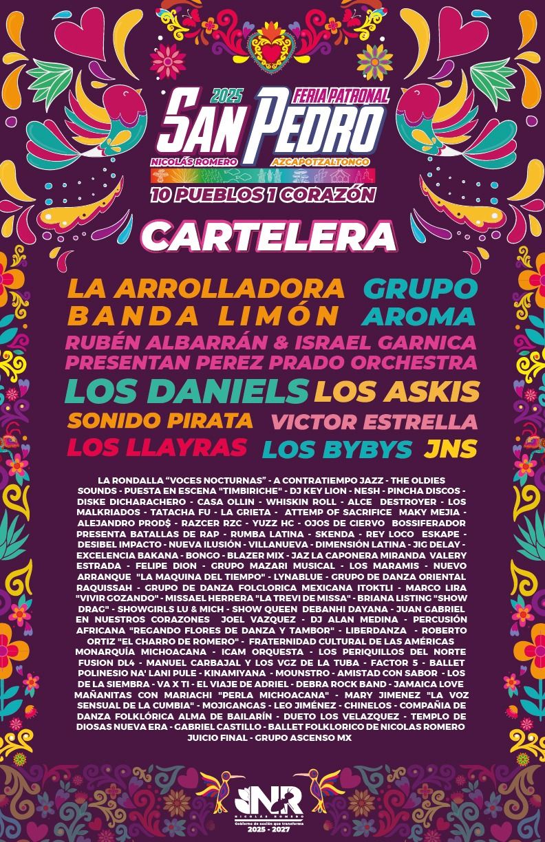 Elenco - Fiesta Patronal San Pedro Azcapotzaltongo 2025