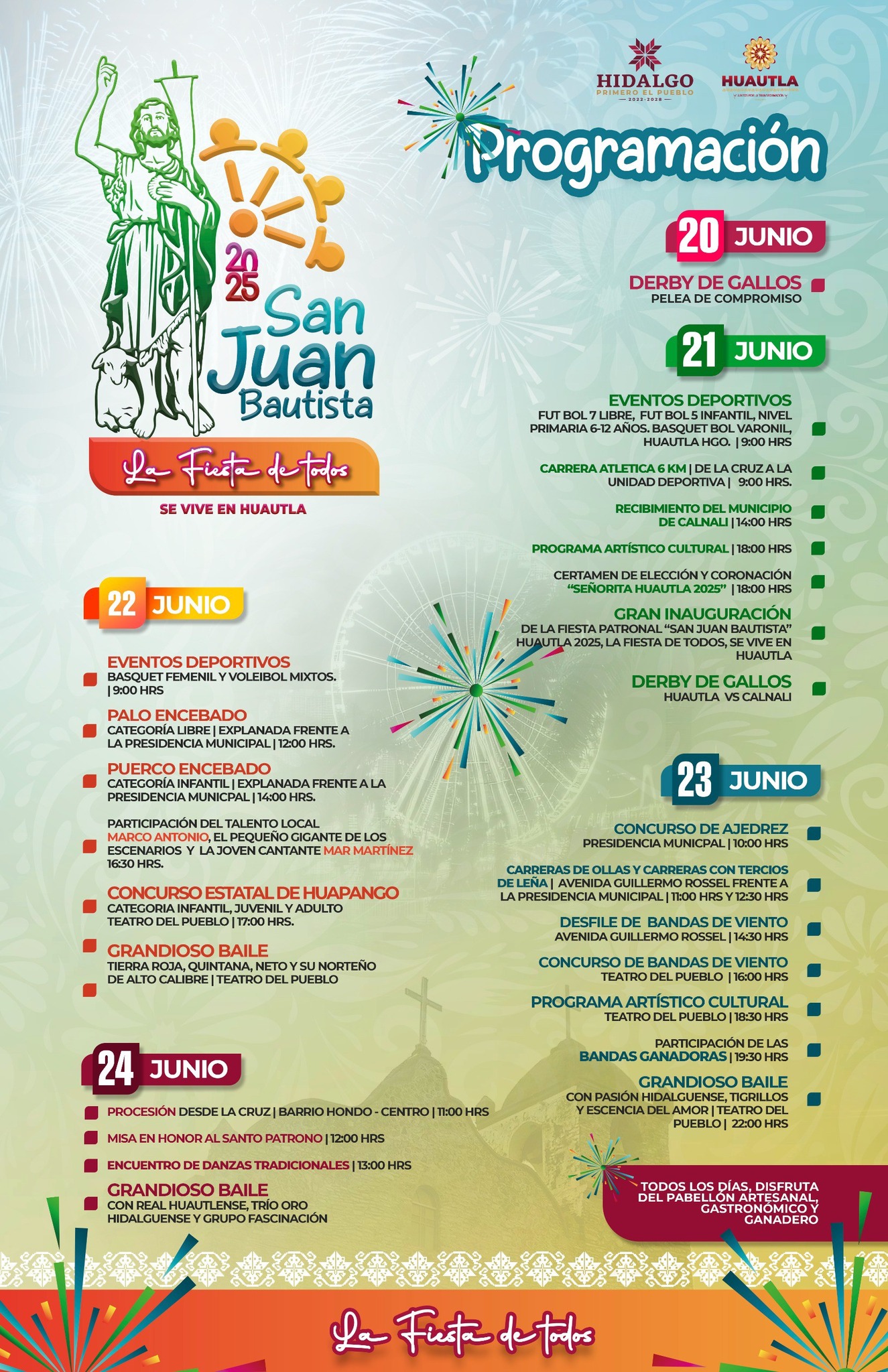 Programa- Fiesta Patronal San Juan Bautista Huautla 2025