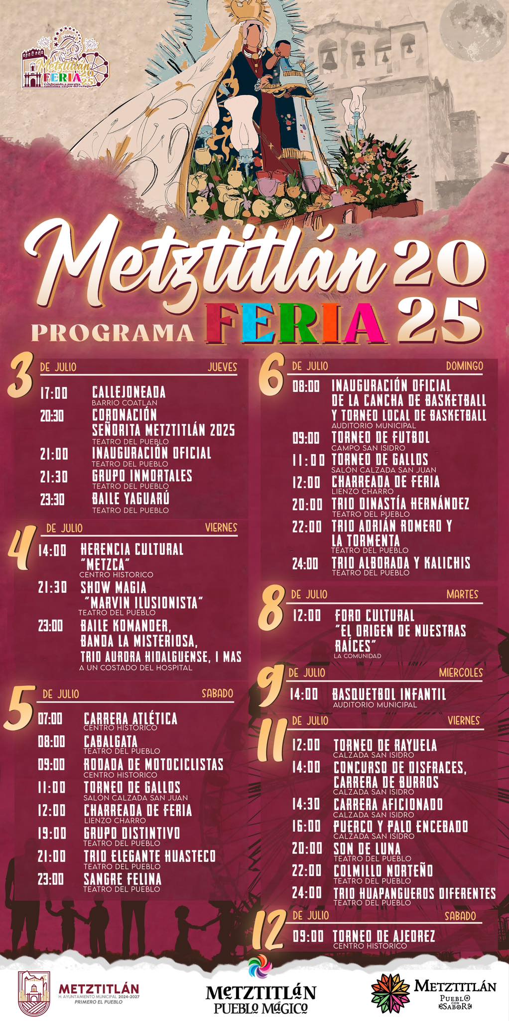 Programa completo Feria Metztitlán 2025