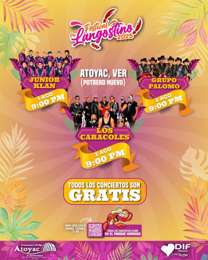 Cartelera artística Festival del Langostino 2025