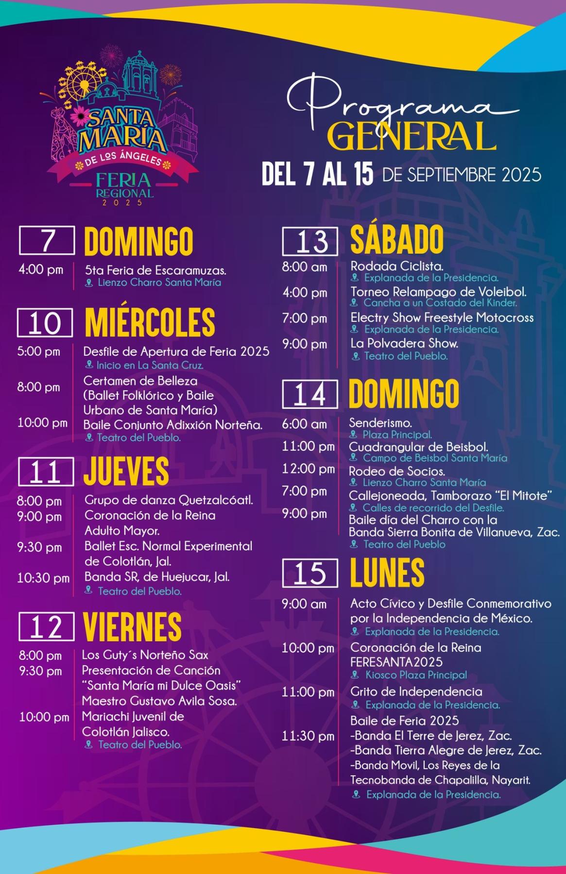 Programa Feria Santa María de los Ángeles 2025