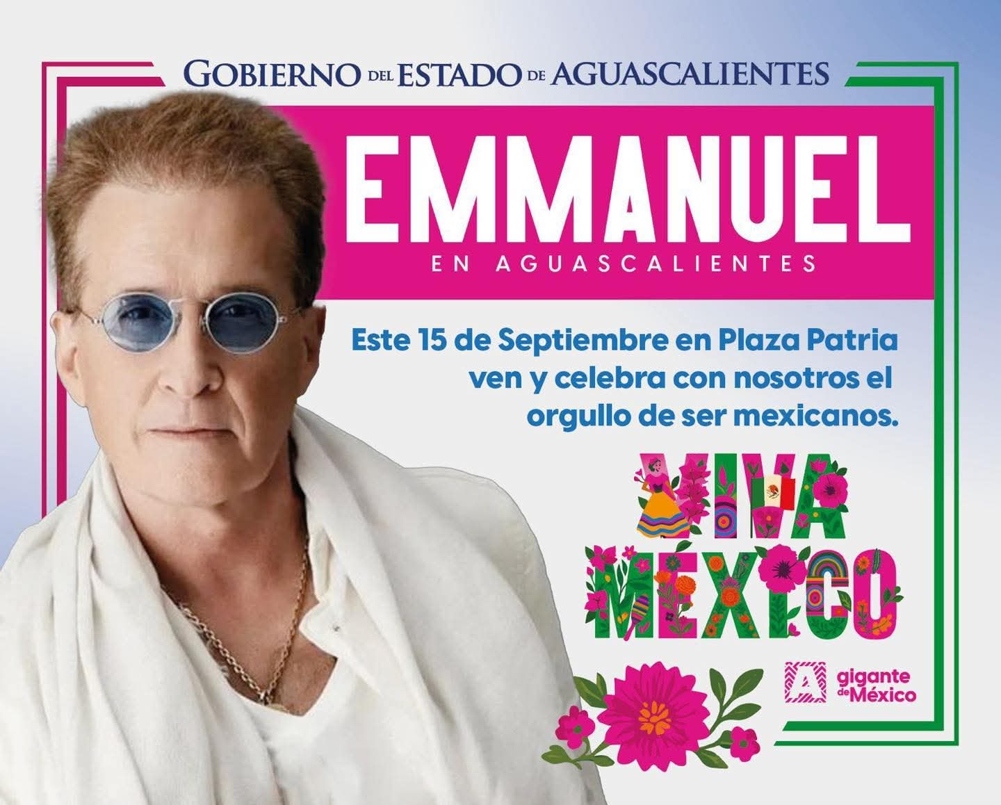 Emmanuel en el Grito de Independencia 2025 en Aguascalientes