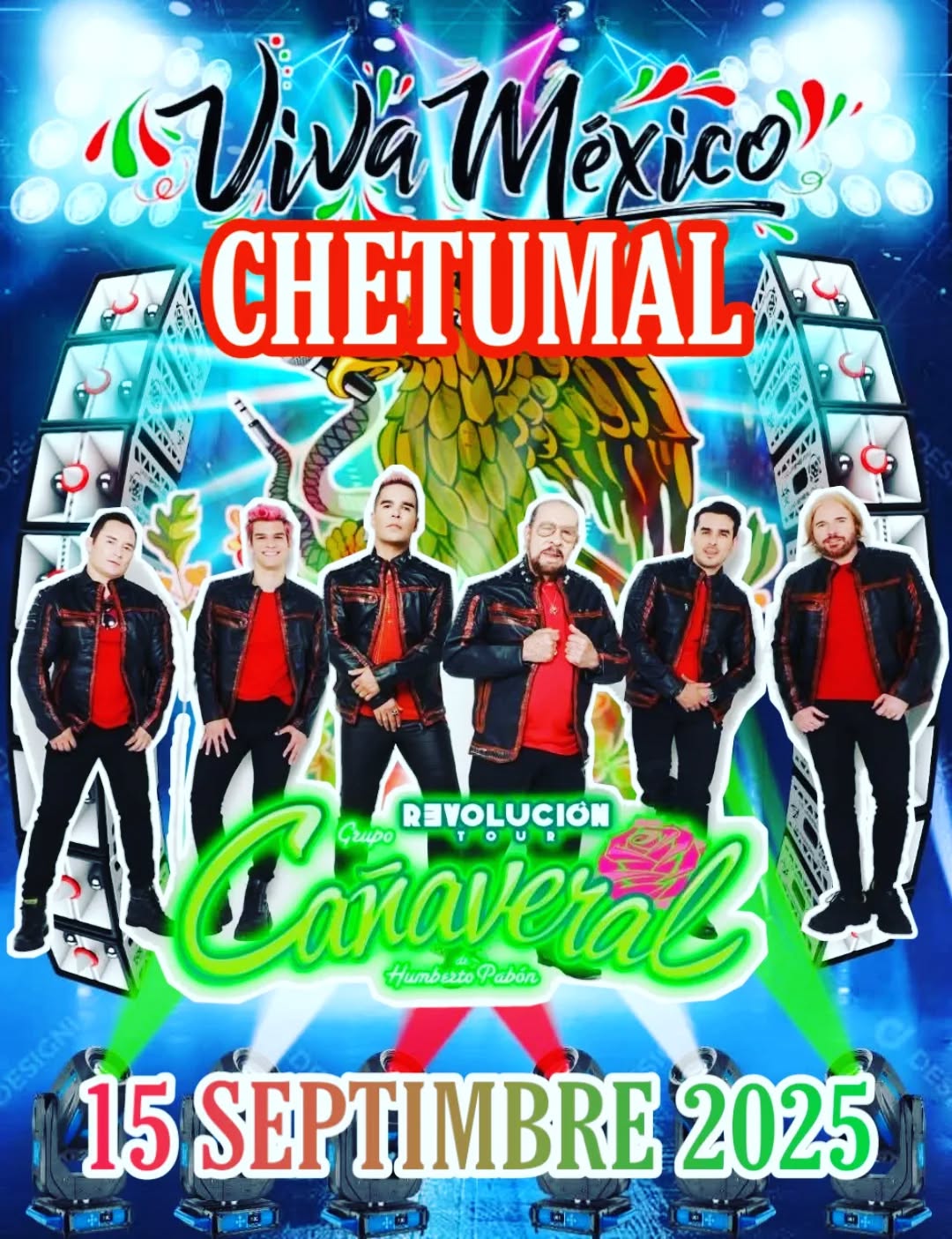 Grupo Cañaveral en el Grito de Independencia 2025 en Chetumal