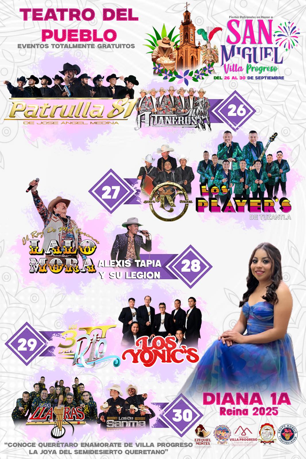 Elenco estelar - Fiestas Patronales Villa Progreso 2025