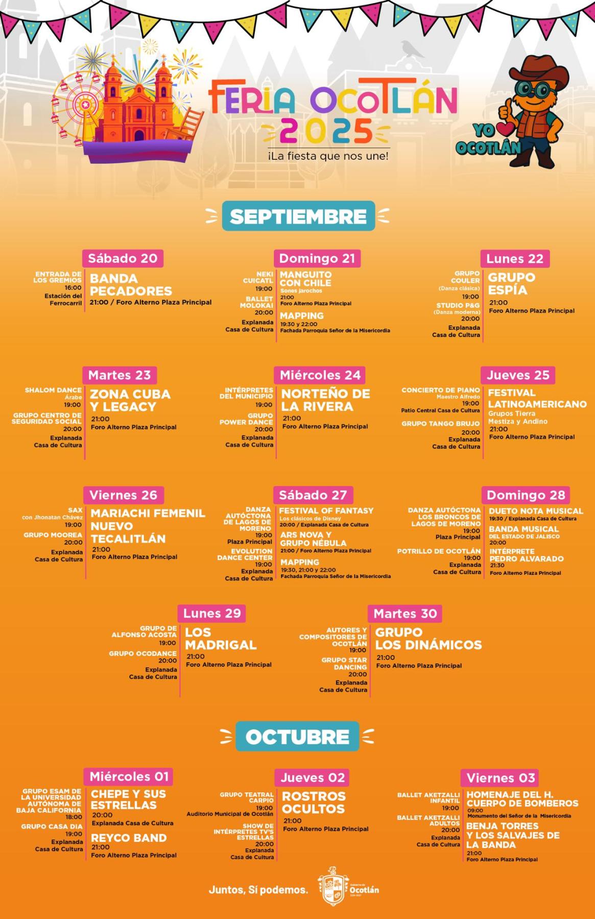 Programa cultural Feria Ocotlán 2025