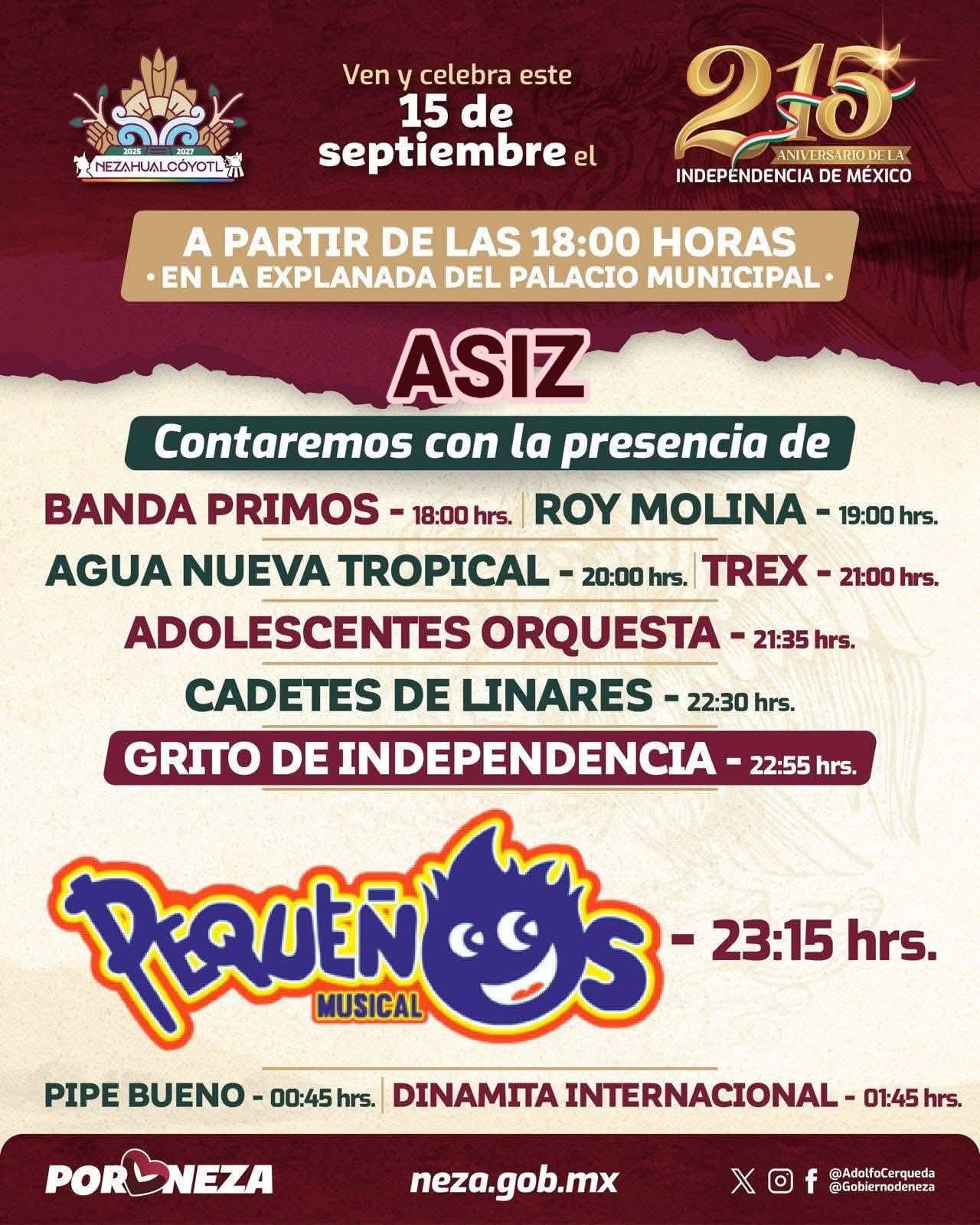 Grito de Independencia 2025 en Tlalnepantla, Estado de México 