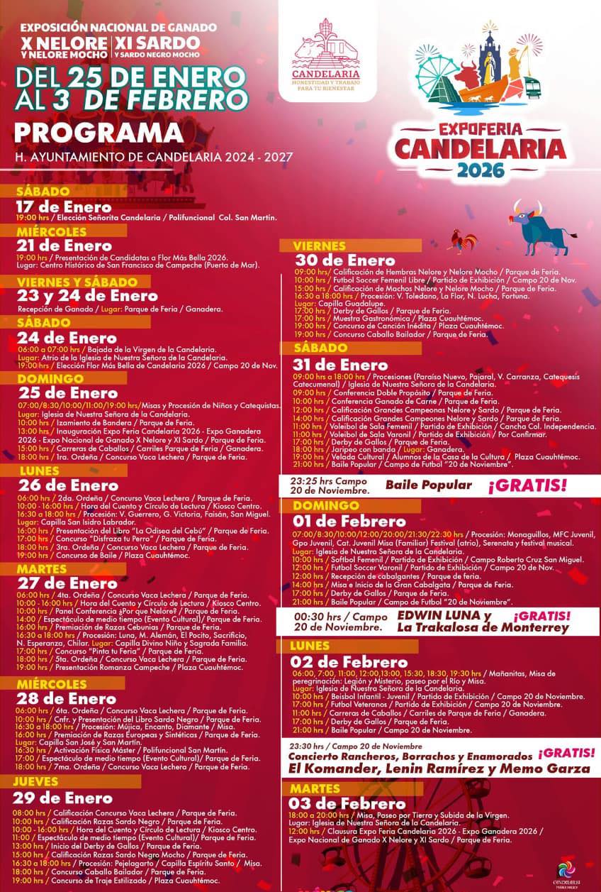 Programa completo Expo Feria Candelaria 2026