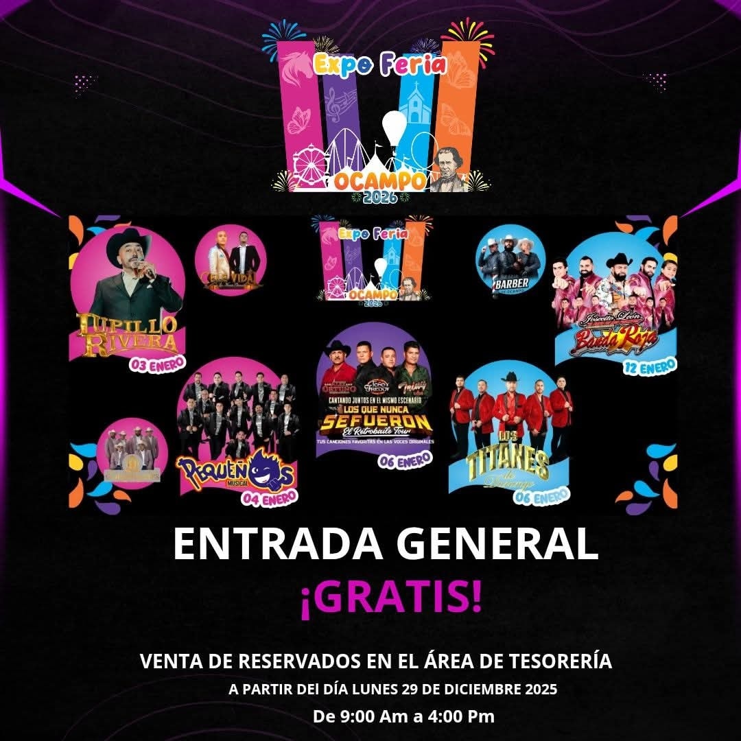 Cartelera estelar, Expo Feria Ocampo 2026