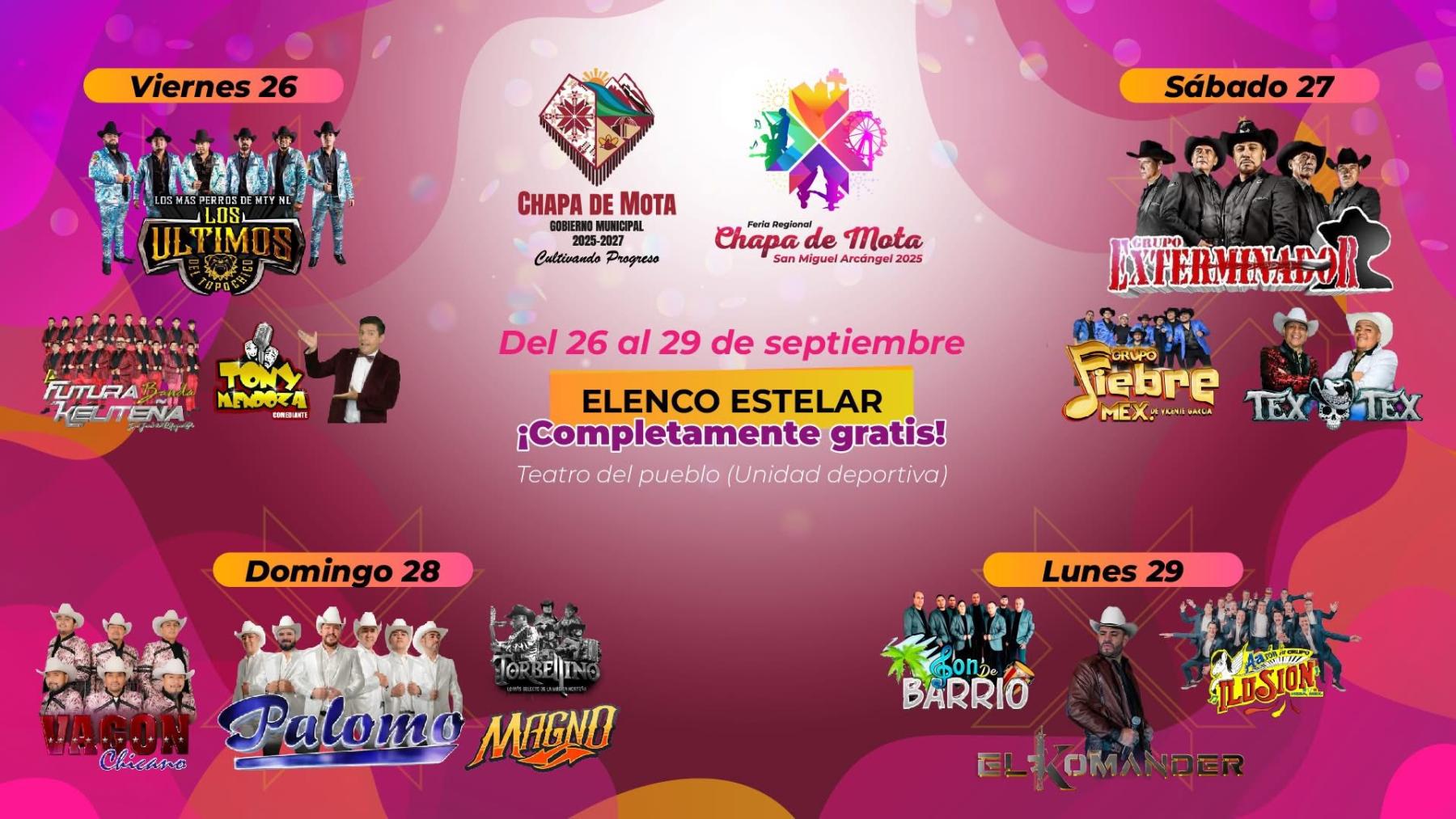 Feria San Miguel Chapa de Mota 2025 programa