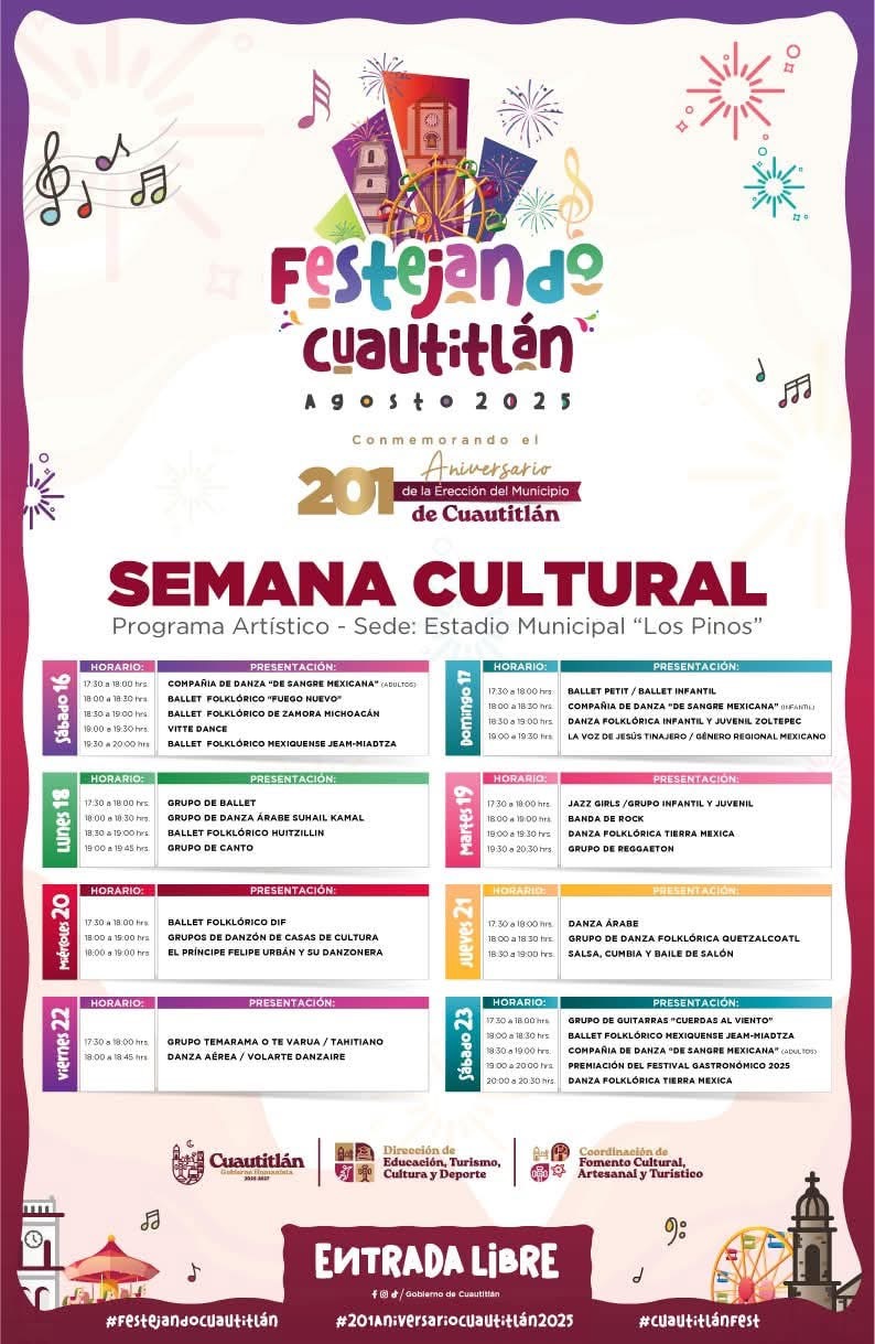 Programa Festival Festejando Cuautitlán 2025