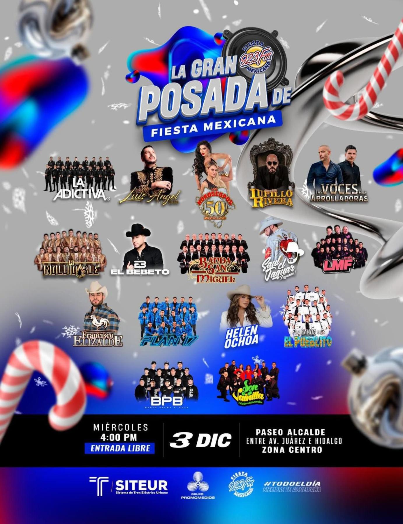 Cartelera La Gran Posada 2025 de Fiesta Mexicana en Guadalajara