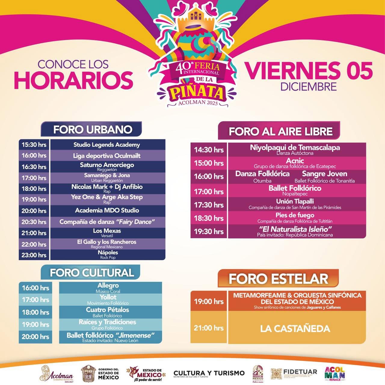 Programa Feria Internacional de la Piñata Acolman 2025