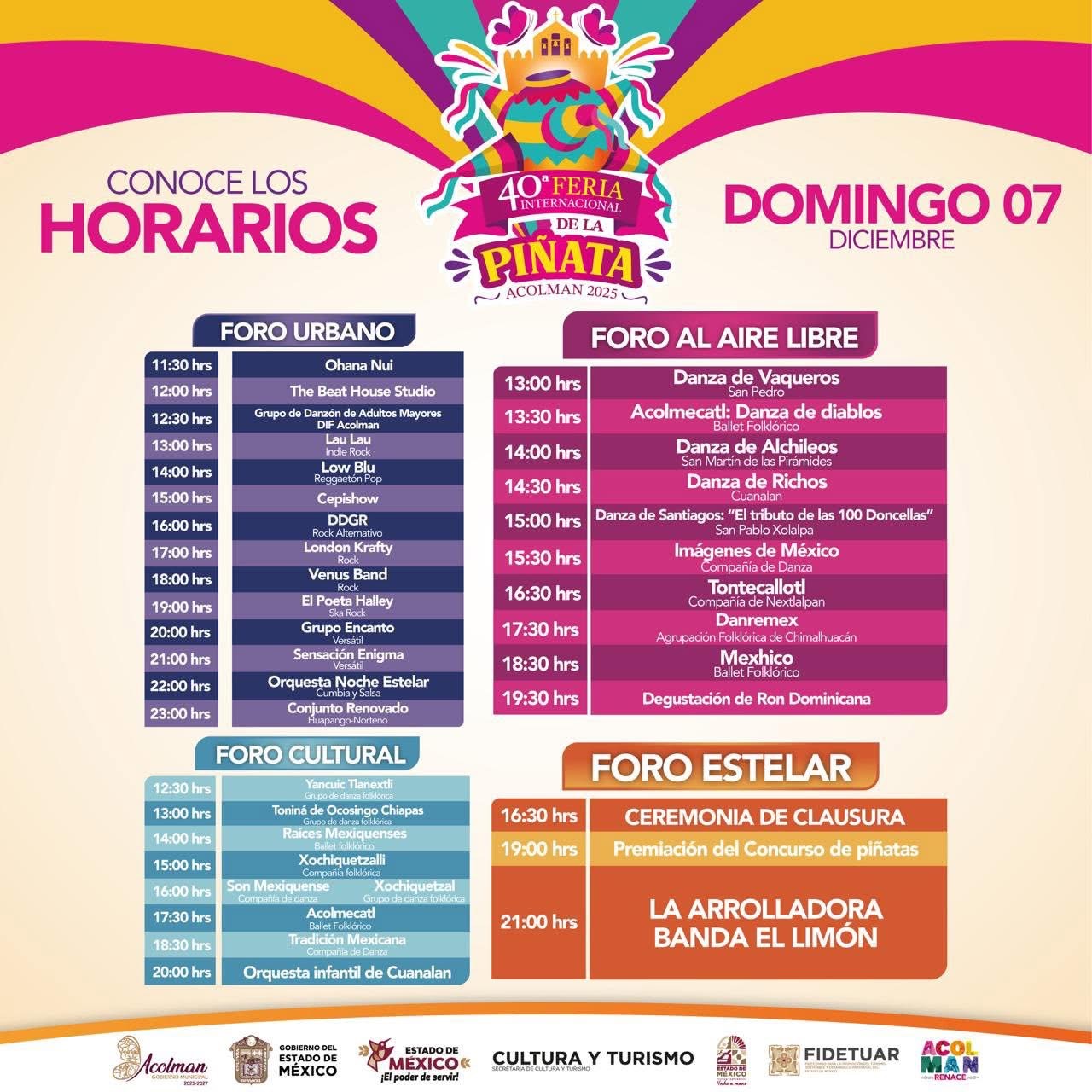 Programa Feria Internacional de la Piñata Acolman 2025