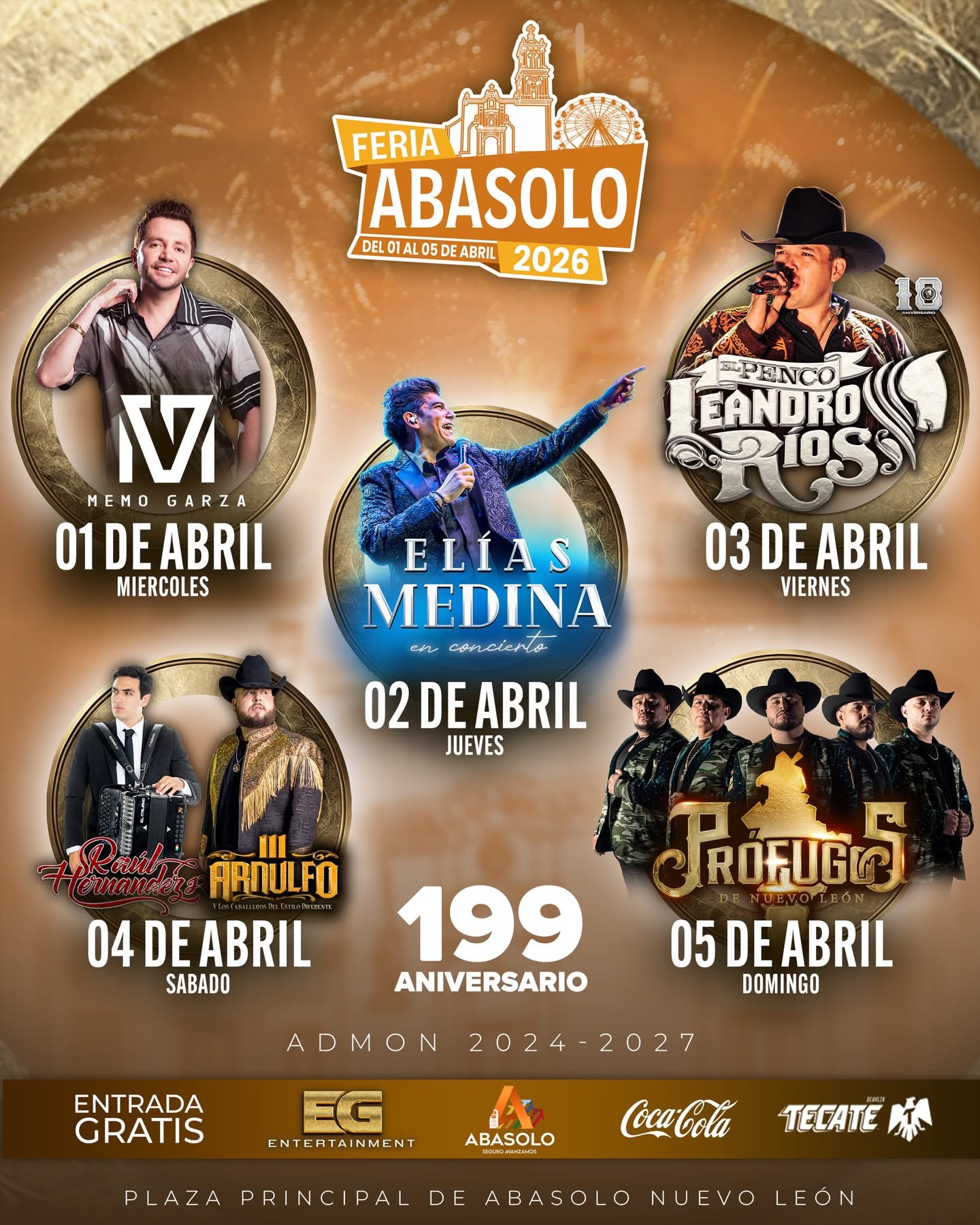 Cartelera Feria Abasolo Nuevo León 2026