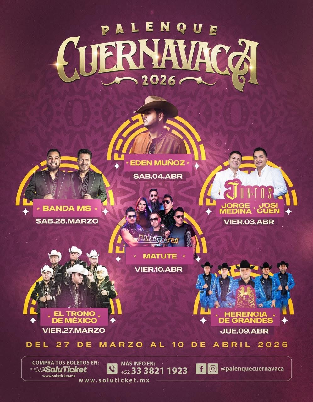 Cartelera Palenque Cuernavaca 2026