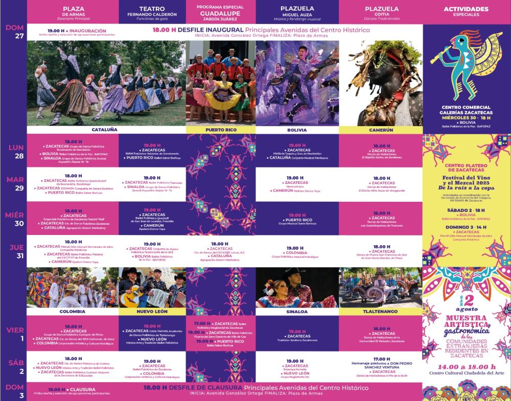 Programa - Festival Zacatecas del Folclor Internacional 2025