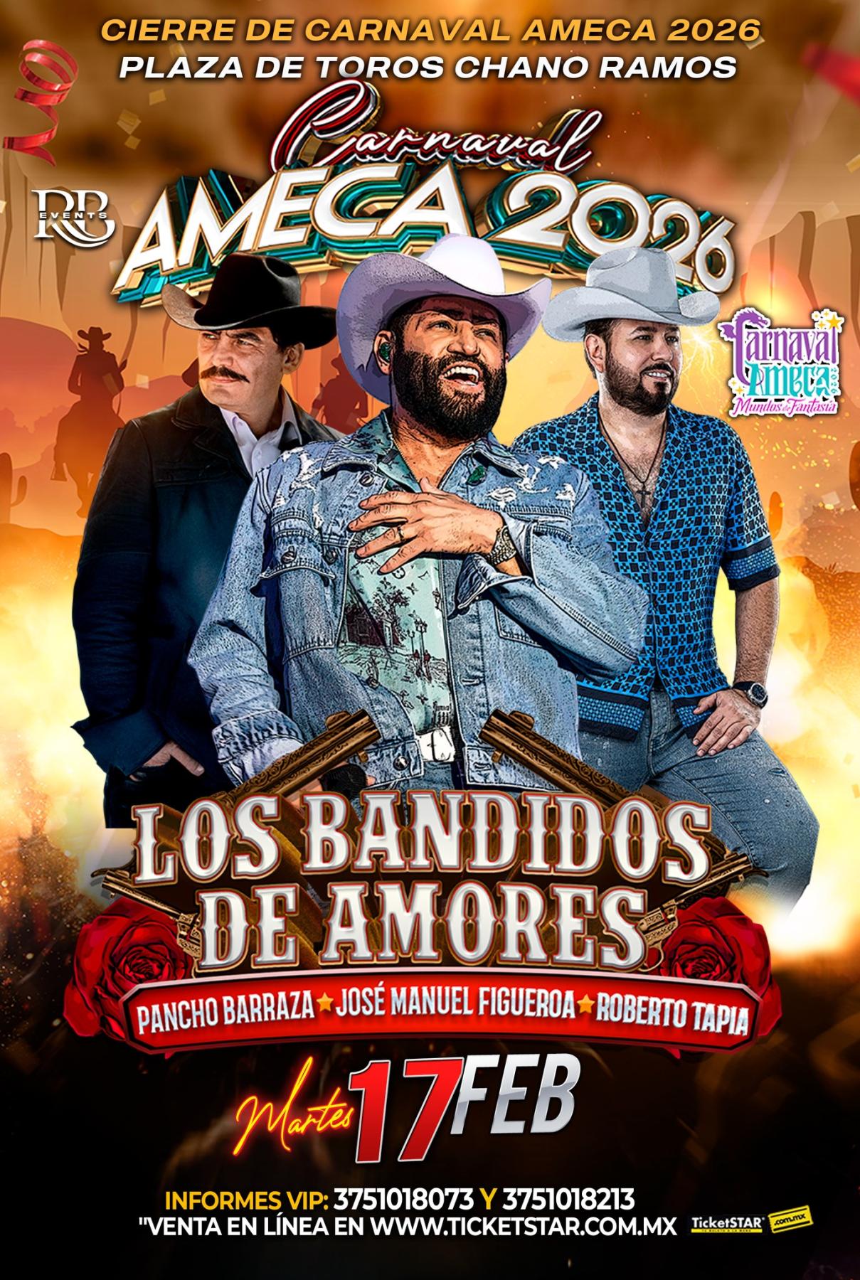 Los Bandidos de Amores en el Carnaval Ameca 2026