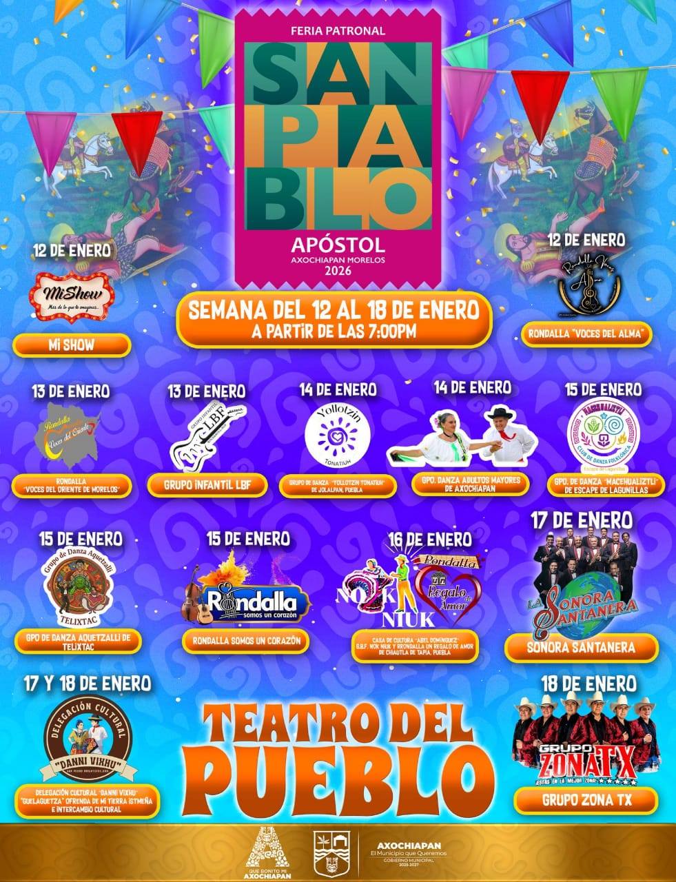 Cartelera artística Feria Axochiapan 2026