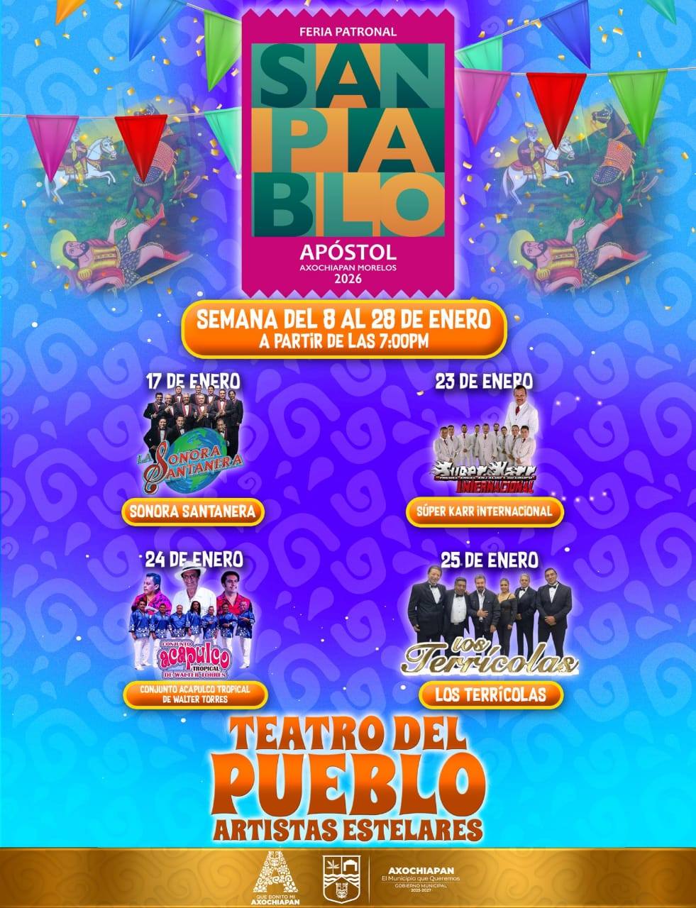 Cartelera artística Feria Axochiapan 2026