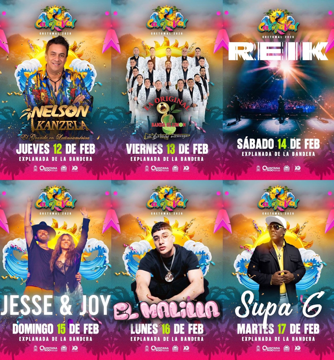 Cartelera Carnaval Chetumal 2026