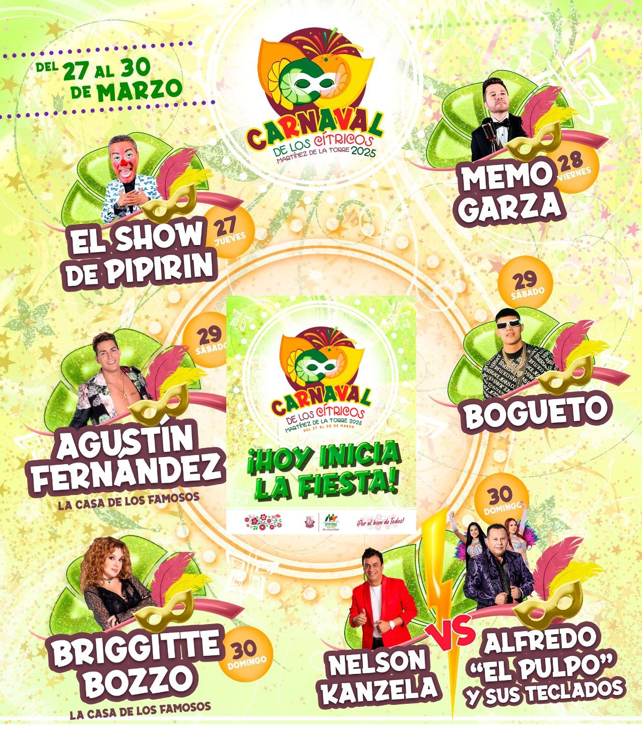 Cartelera del Carnaval de los Cítricos 2025