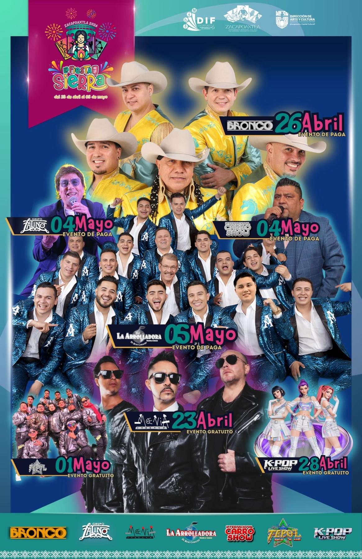 Cartelera artística Feria Zacapoaxtla 2026