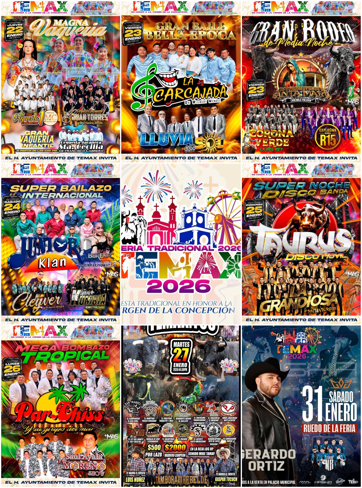 Cartelera Feria Temax 2026