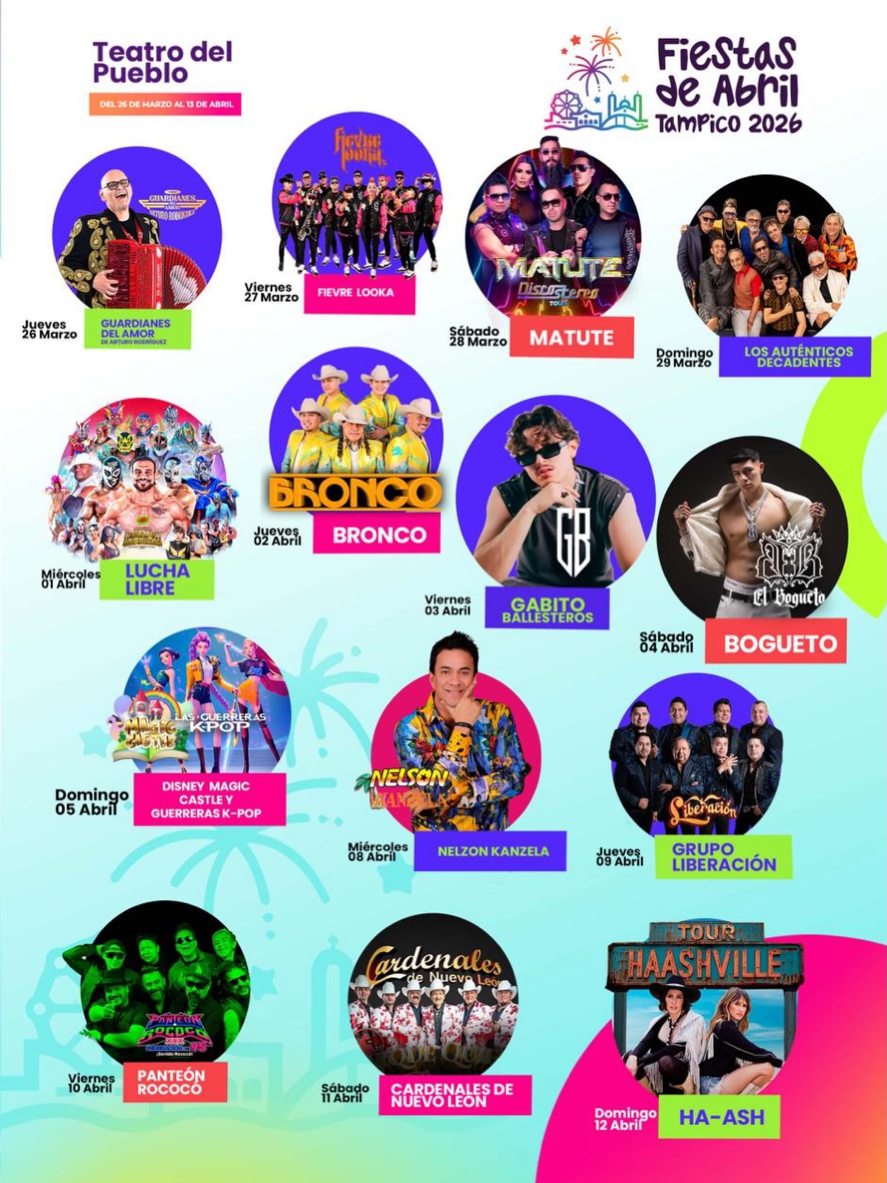Teatro del Pueblo Fiestas de Abril Tampico 2026