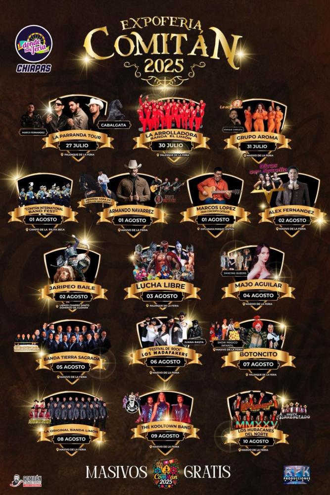 Elenco - Feria de la Marimba y las Flores Comitán 2025