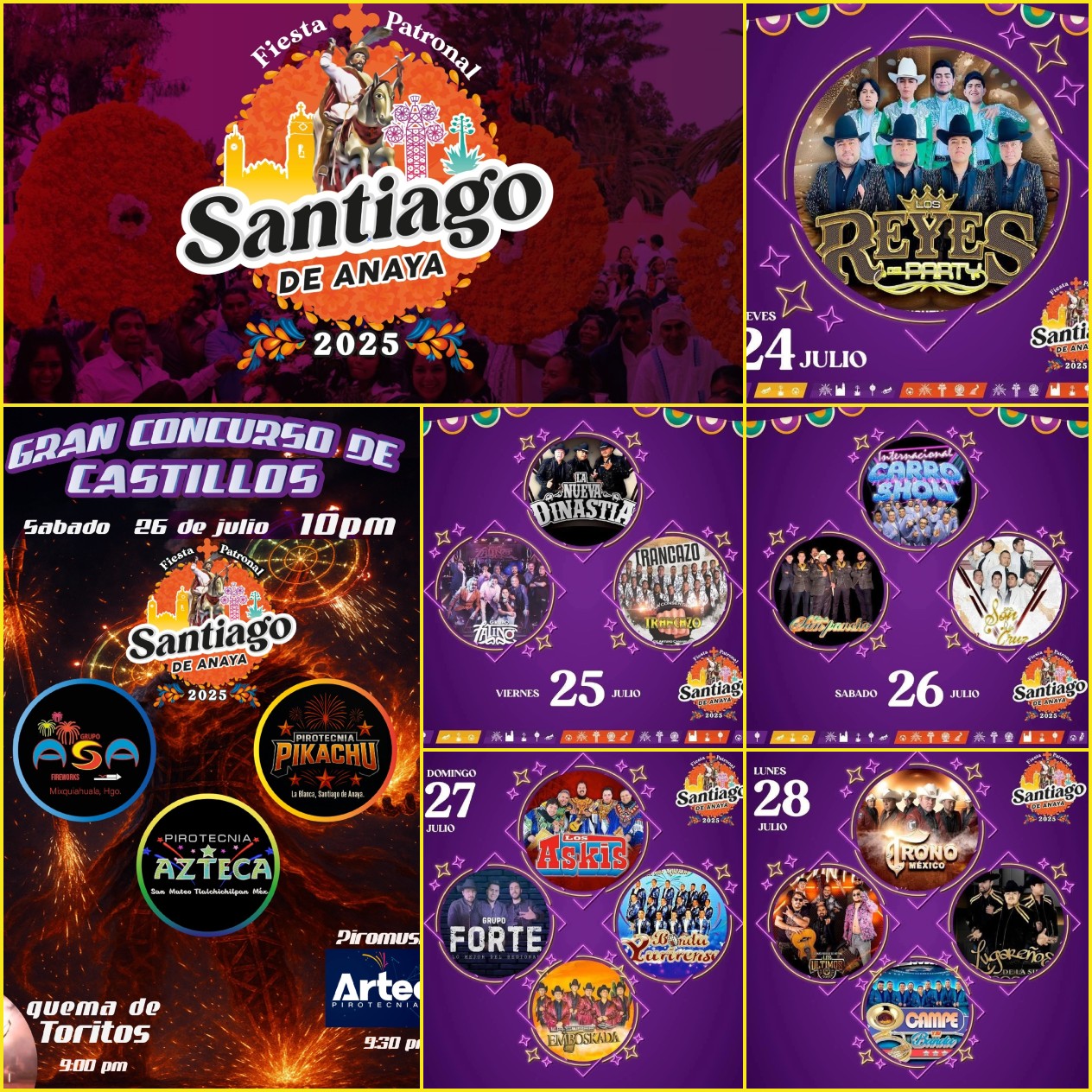 Cartelera estelar, Fiesta Patronal Santiago de Anaya 2025