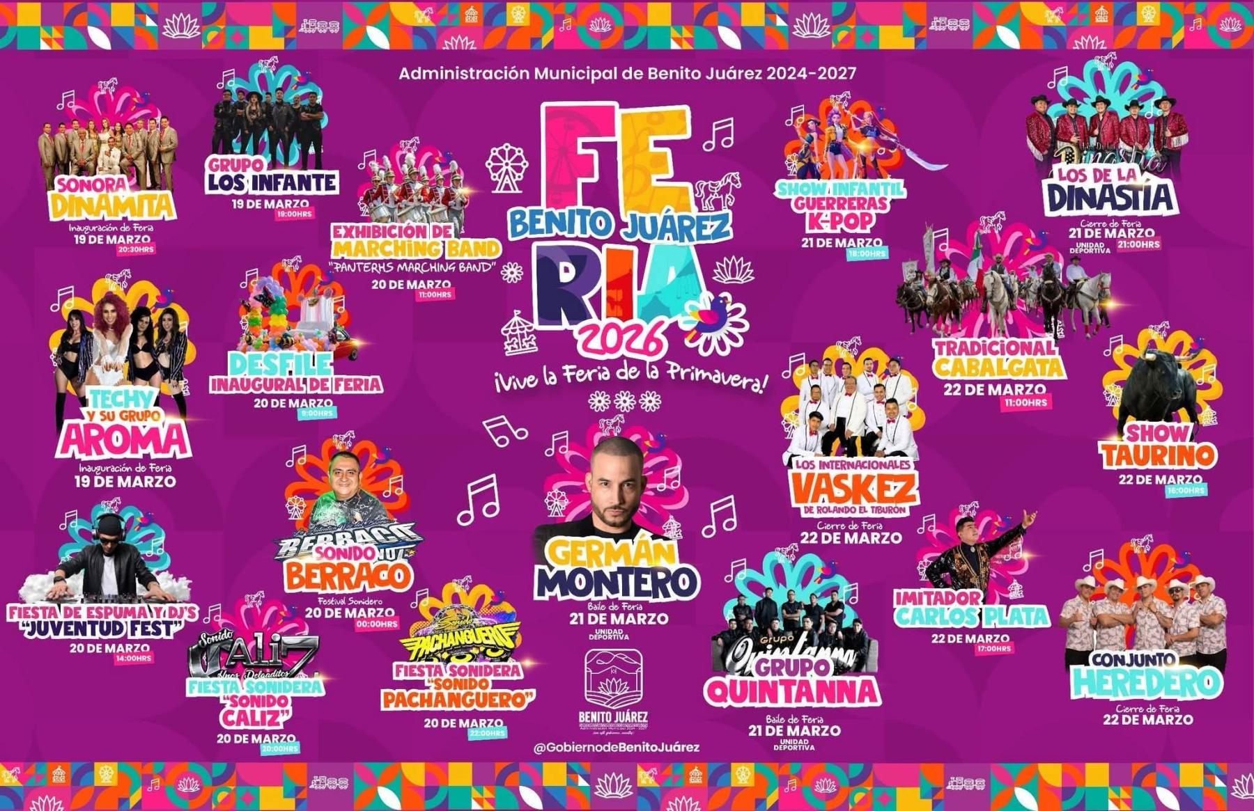 Cartelera Feria Benito Juárez Tlaxcala 2026