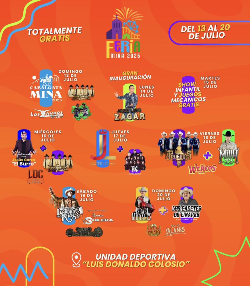 Cartelera estelar Feria Mina 2025
