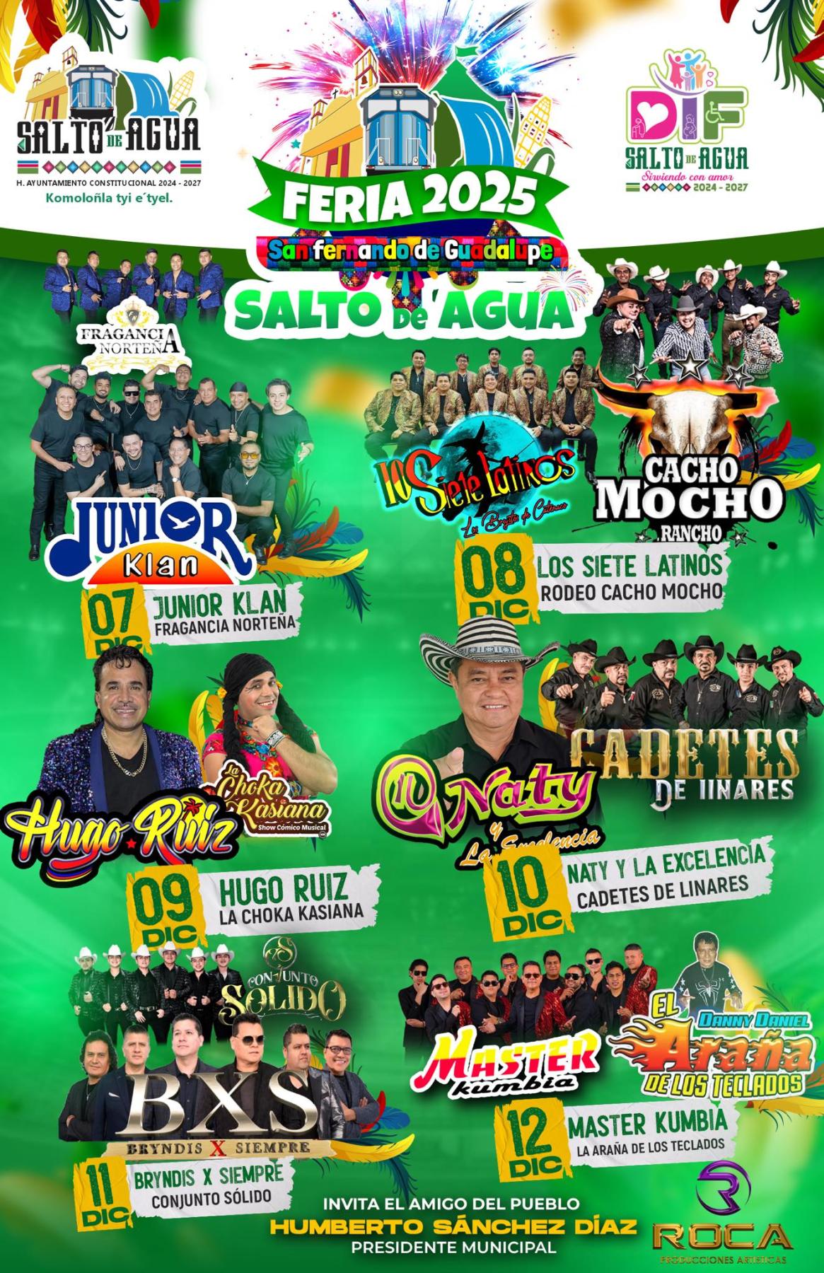 Cartelera estelar Feria Salto de Agua 2025