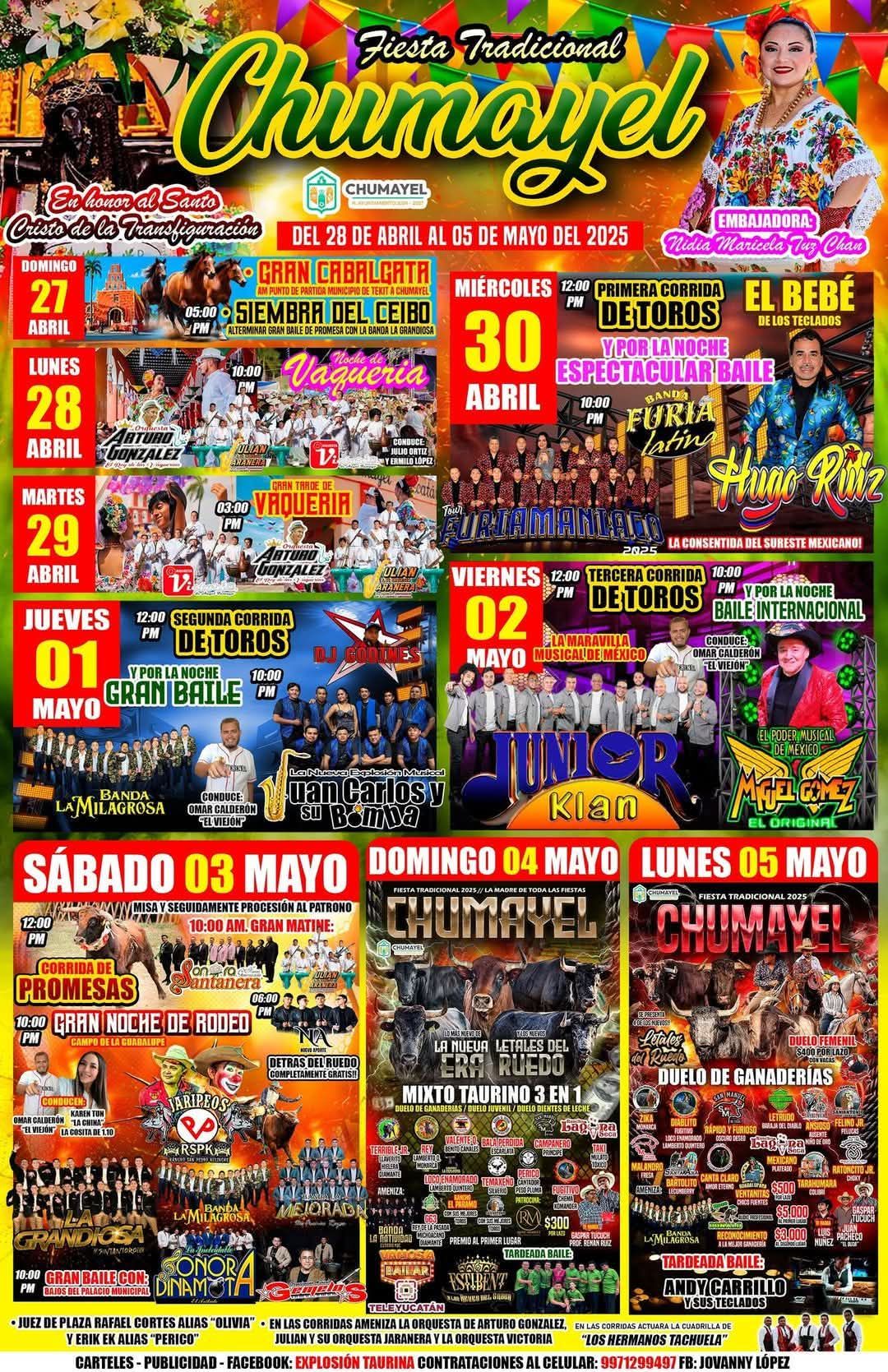 Cartelera Fiesta Tradicional Chumayel 2025