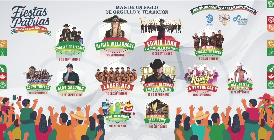 Cartelera Patrias Unión de San Antonio 2025