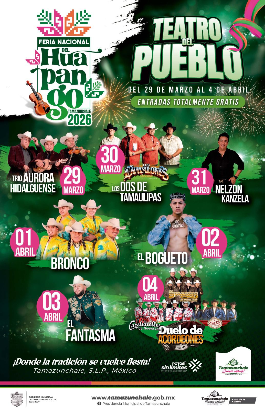 Elenco Feria Nacional del Huapango Tamazunchale 2026