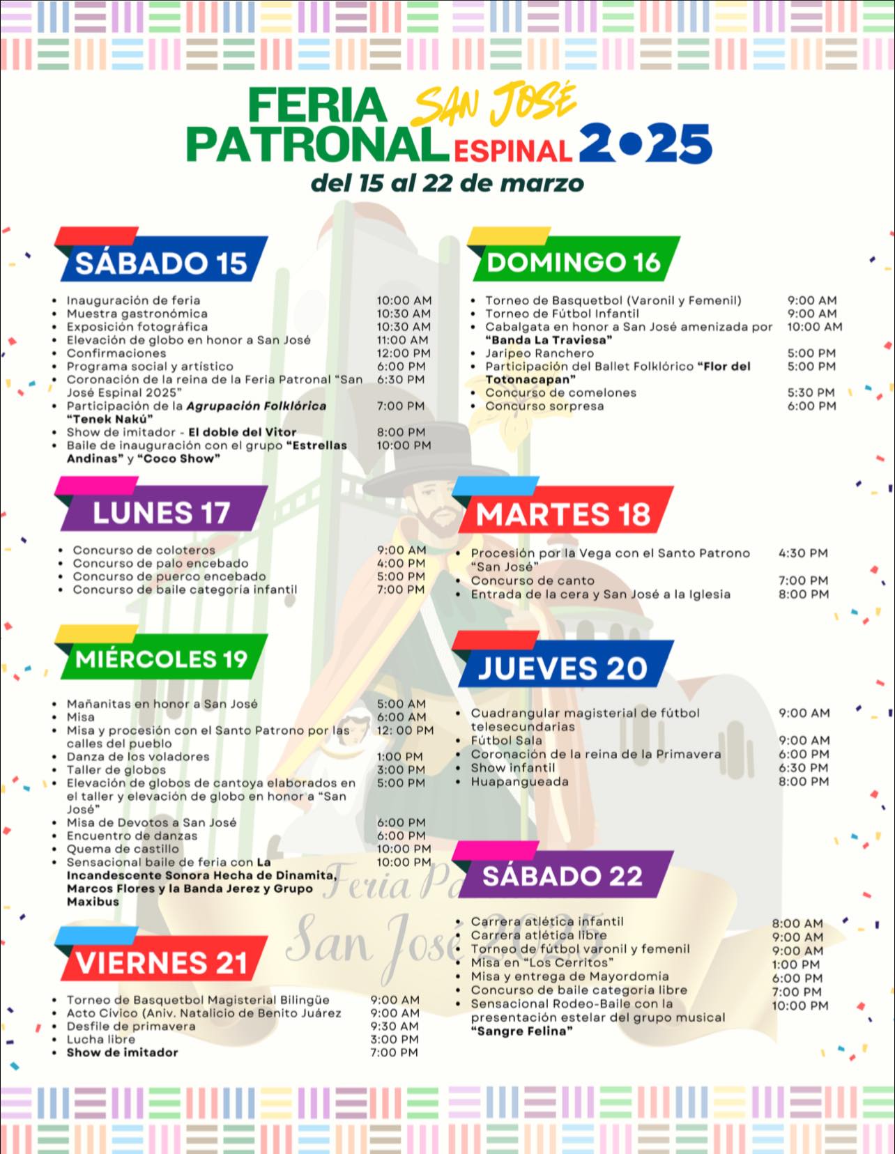 Feria Patronal San José Espinal 2025