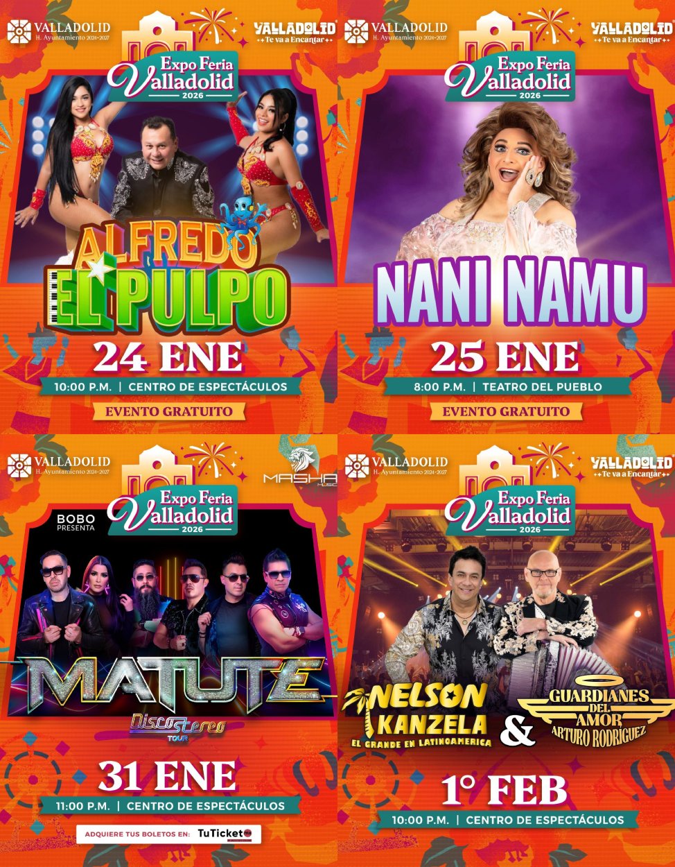 Cartelera estelar Expo Feria Valladolid 2025