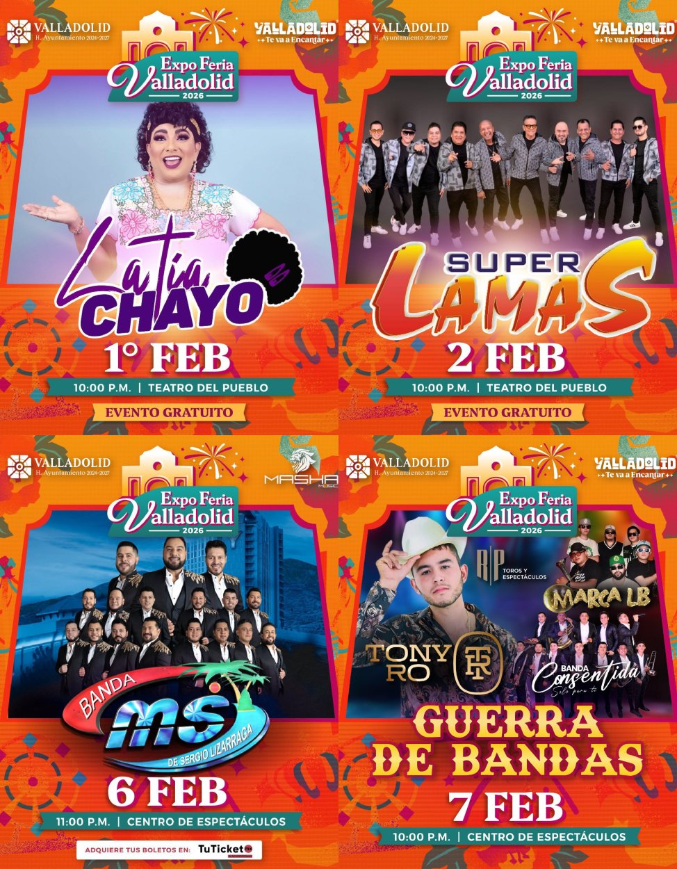 Cartelera estelar Expo Feria Valladolid 2026