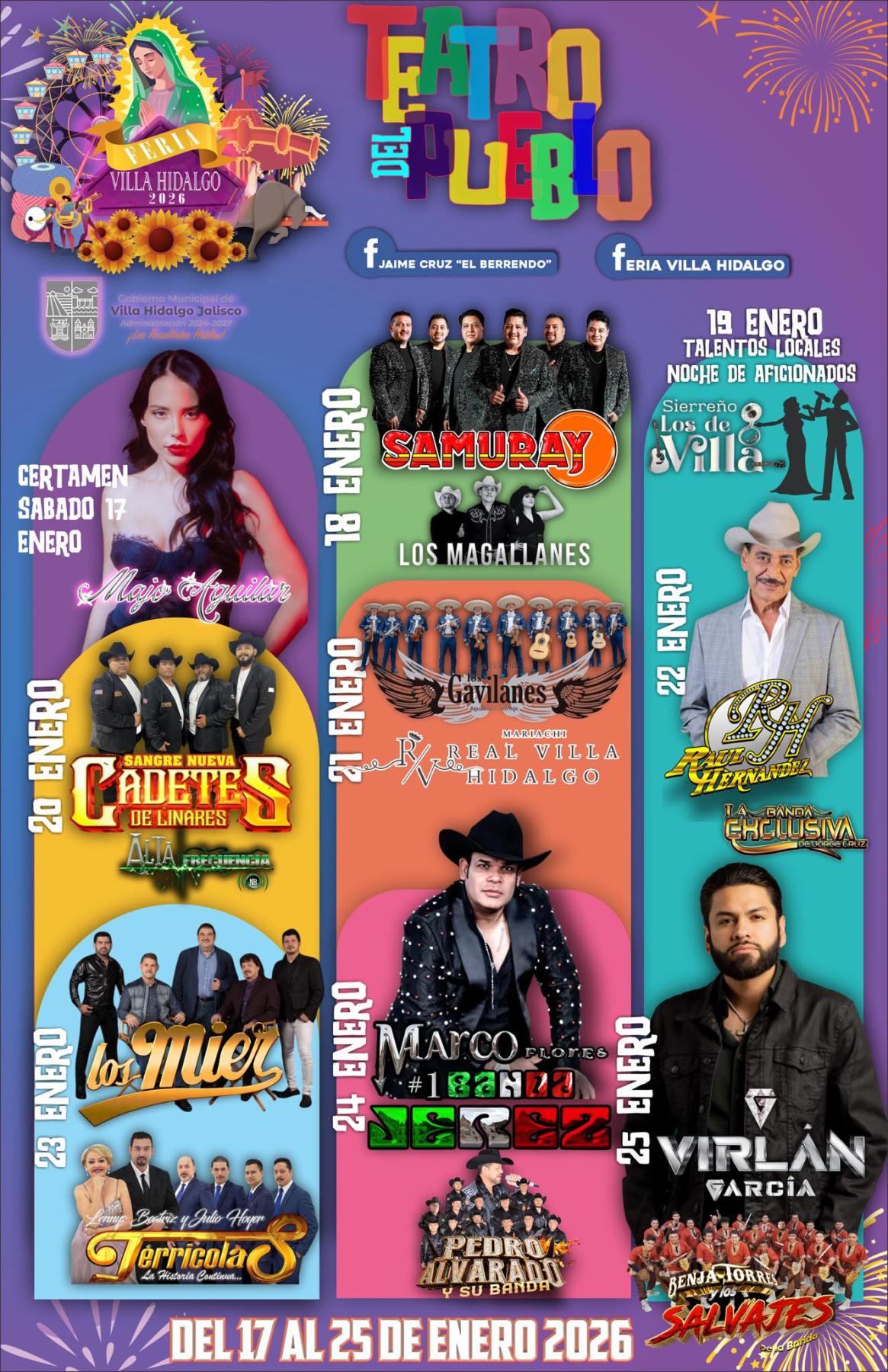 Cartelera estelar Feria Villa Hidalgo 2026