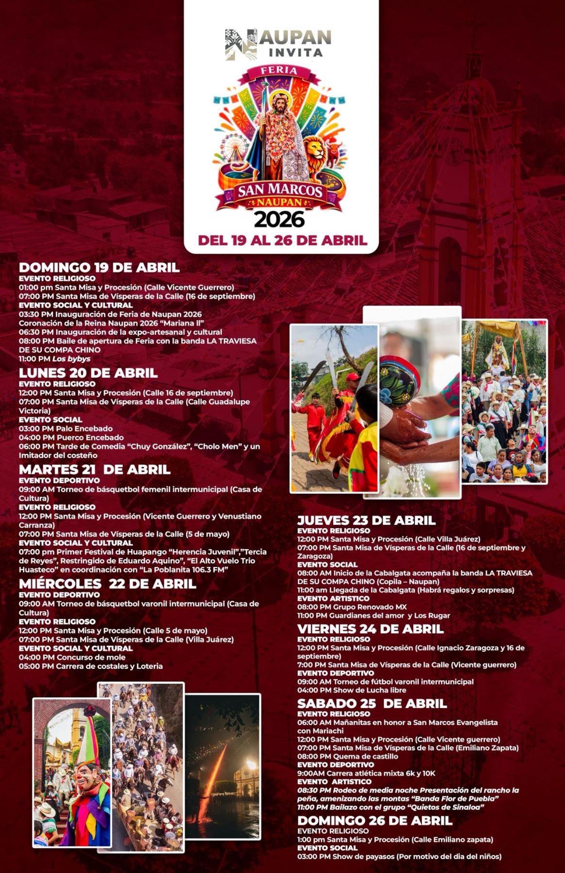 Programa Feria de San Marcos Naupan 2026