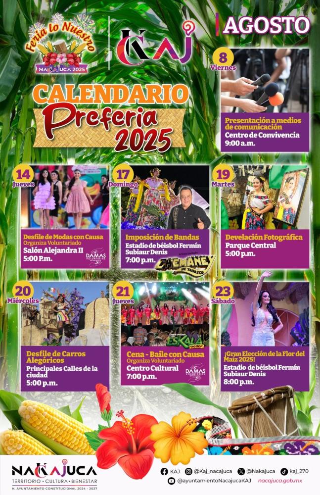 Programa - Pre-Feria Nacajuca 2025